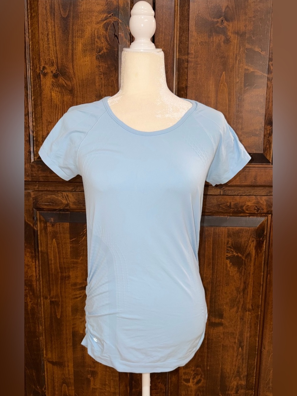 Athleta Speedlight Seamless Short Sleeve Tee Blue Womens L Large
